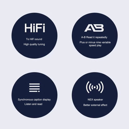 MP3 MP4 Player HiFi MP4 Walkman with Speaker Bluetooth-Compatible Portable MP3 Player Support FM Radio Recording E-Book