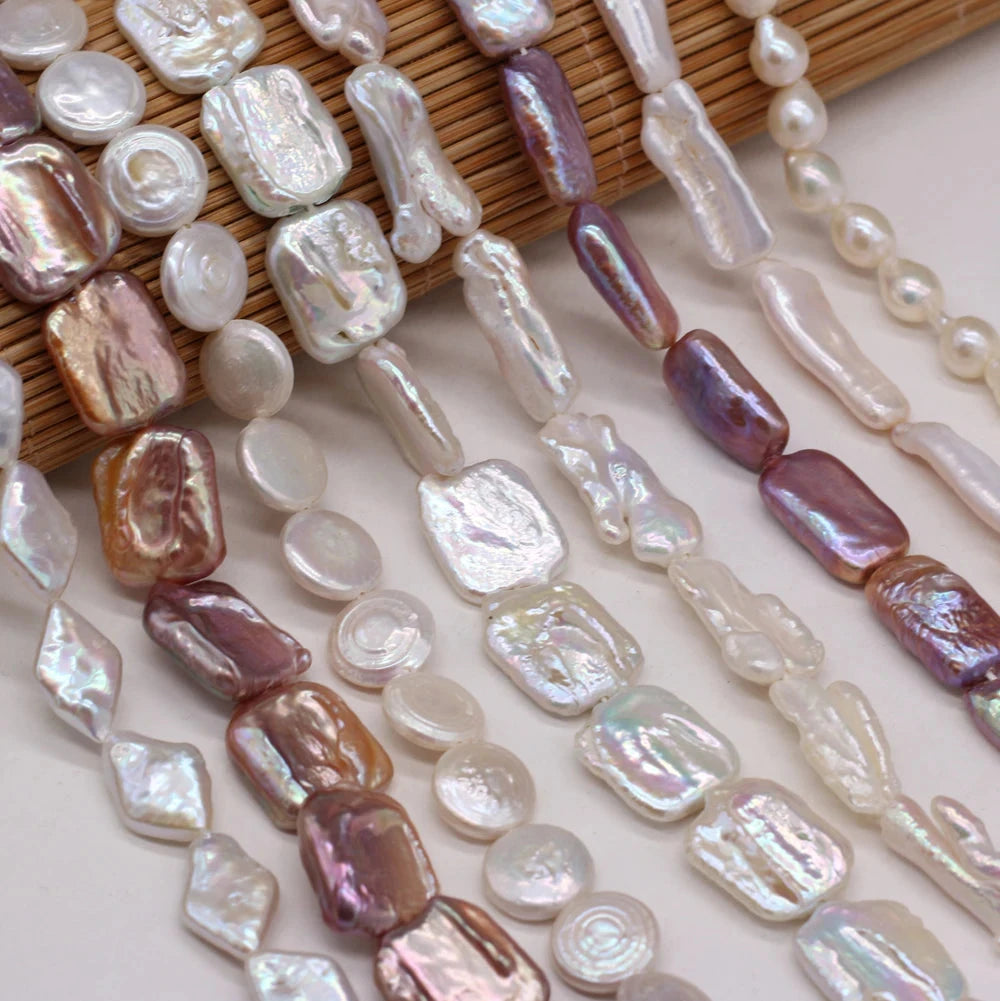 Natural Freshwater Pearl Beading Geometry Spaced Isolated Loose Beaded for Jewelry Making DIY Bracelet Necklace Accessories Gift - AMULET RING STORE