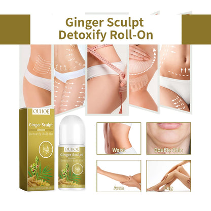Ginger Sculpt Detoxify Roll-on Ginger Extract Increase Metabolism Promote Fat Burning Moisturizing Skin Care Body Ball Massage