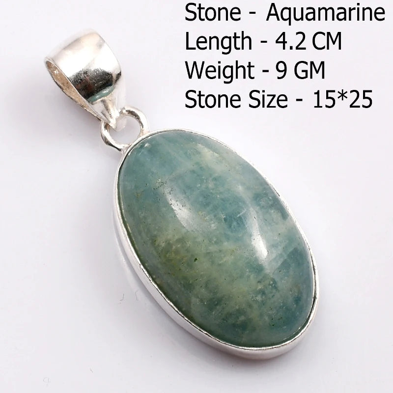Genuine  Amaquarine  Pendant Hand Made Women Jewelry gift