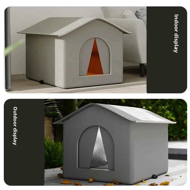 Stray Cat dog House Waterproof Outdoor Winter Warm Pet Cave Sleeping Beds Home Foldable Washable for Small Dog Puppy Supplies