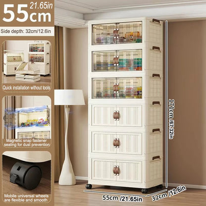 Multifunction Dustproof Wardrobe Large Capacity Folding Storage Cabinet Sundries Storage Box - AMULET RING STORE