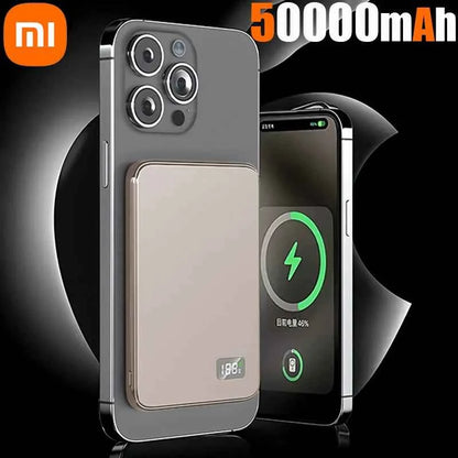 Xiaomi MIJIA 50000mAh Ultra Thin Power Bank for Magnetic Wireless Fast Charging LED Display Portable Battery For iPhone Samsung