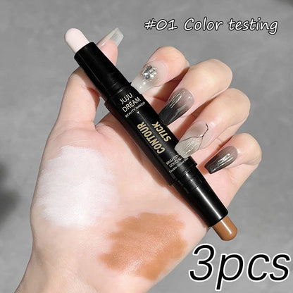 Double-ended dual-purpose high-light trimming stick, three-dimensional contour, nose shadow, facial shape, brighten and trimming - AMULET RING STORE