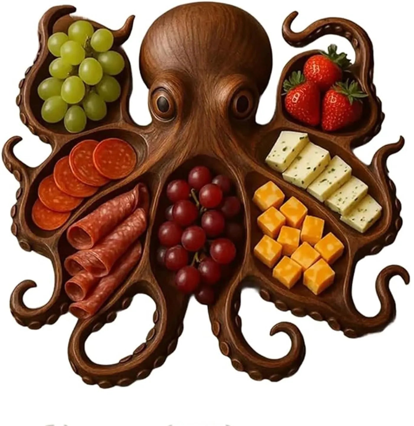 26*23*3cm natural wood Octopus Charcuterie Platter tray for food fruit salad baking dishes pans plates bowls home accessories - AMULET RING STORE