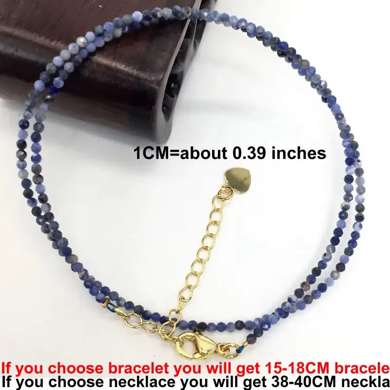 Fashion 2-3mm Faceted stone beads Necklace bracelet Pink Quartz Crystal zircon amethyst Choker Men Female Jewelry Party Gift - AMULET RING STORE