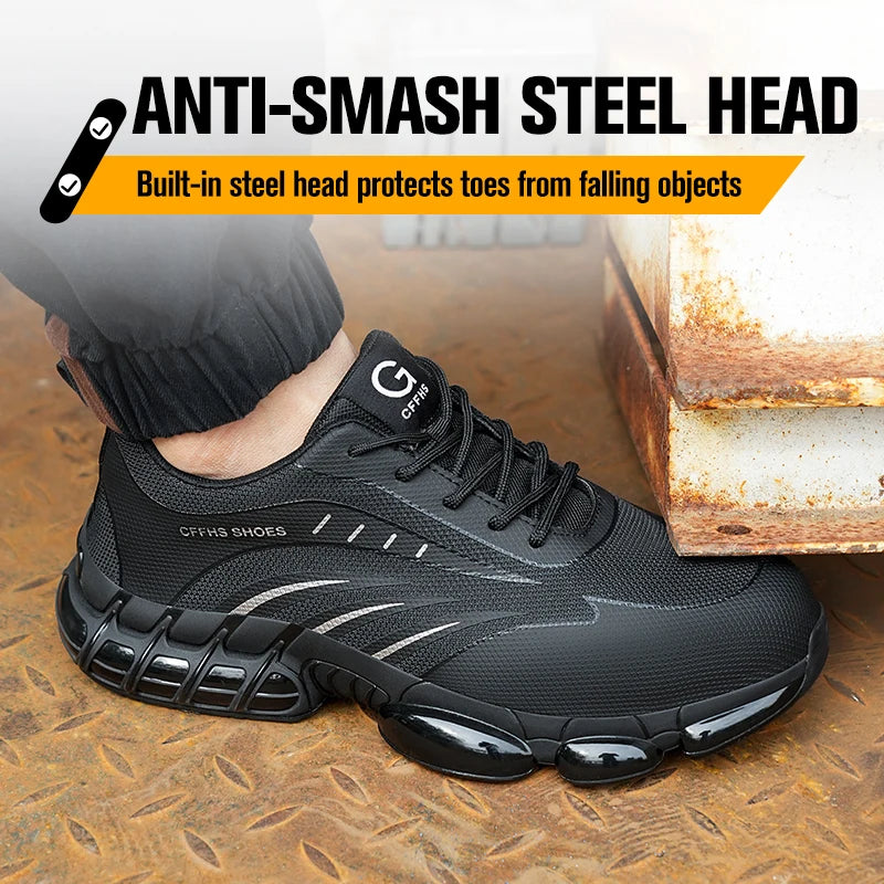 Breathable, lightweight and comfortable anti-smash and anti-puncture safety shoes - AMULET RING STORE