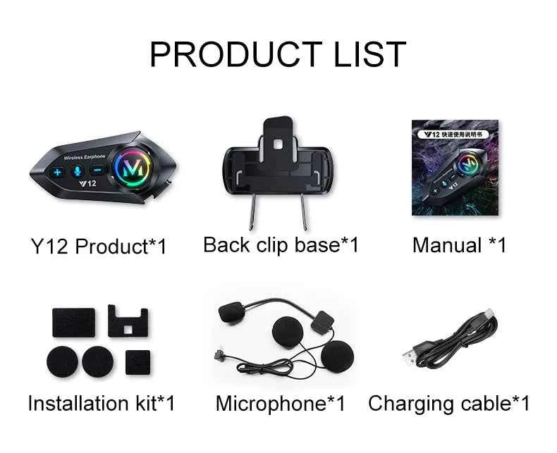 Bluetooth 5.4 Helmet Headset Wireless Hands-free Call Phone Kit Motorcycle Waterproof Earphone MP3 Music Player Speaker for Moto