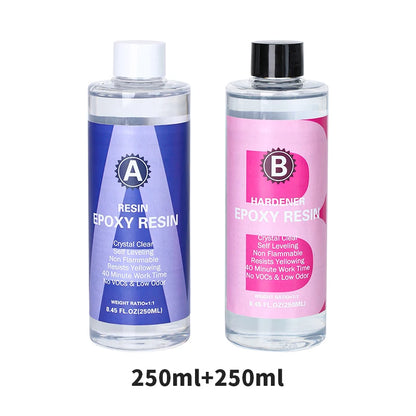 1:1 Crystal Clear Epoxy Resin Kit High Gloss & Bubbles Free Art Resin Supplies for Coating and Casting Craft DIY Jewelry Making - AMULET RING STORE