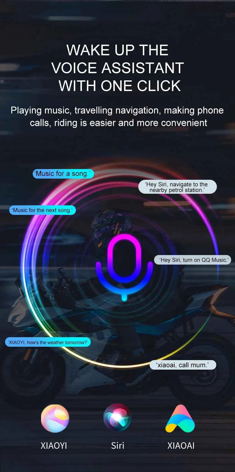 Bluetooth 5.4 Helmet Headset Wireless Hands-free Call Phone Kit Motorcycle Waterproof Earphone MP3 Music Player Speaker for Moto