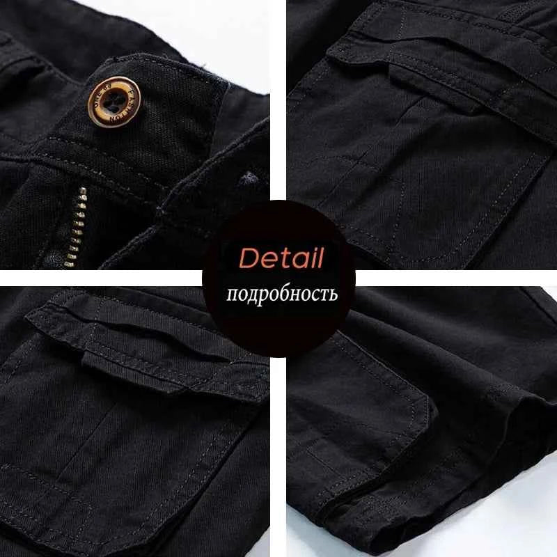 Summer Man Cotton Cargo Shorts Mens Jogger Sport Casual Shorts Male Multi Pocket Streetwear Outdoor Fashion Shorts Pants Trouser