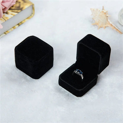 Heart-Shaped Velvet Jewelry Box Rose Flower Valentine'S Day Engagement Proposal Wedding Ring Box Gift Box Jewelry Organizer Case - AMULET RING STORE