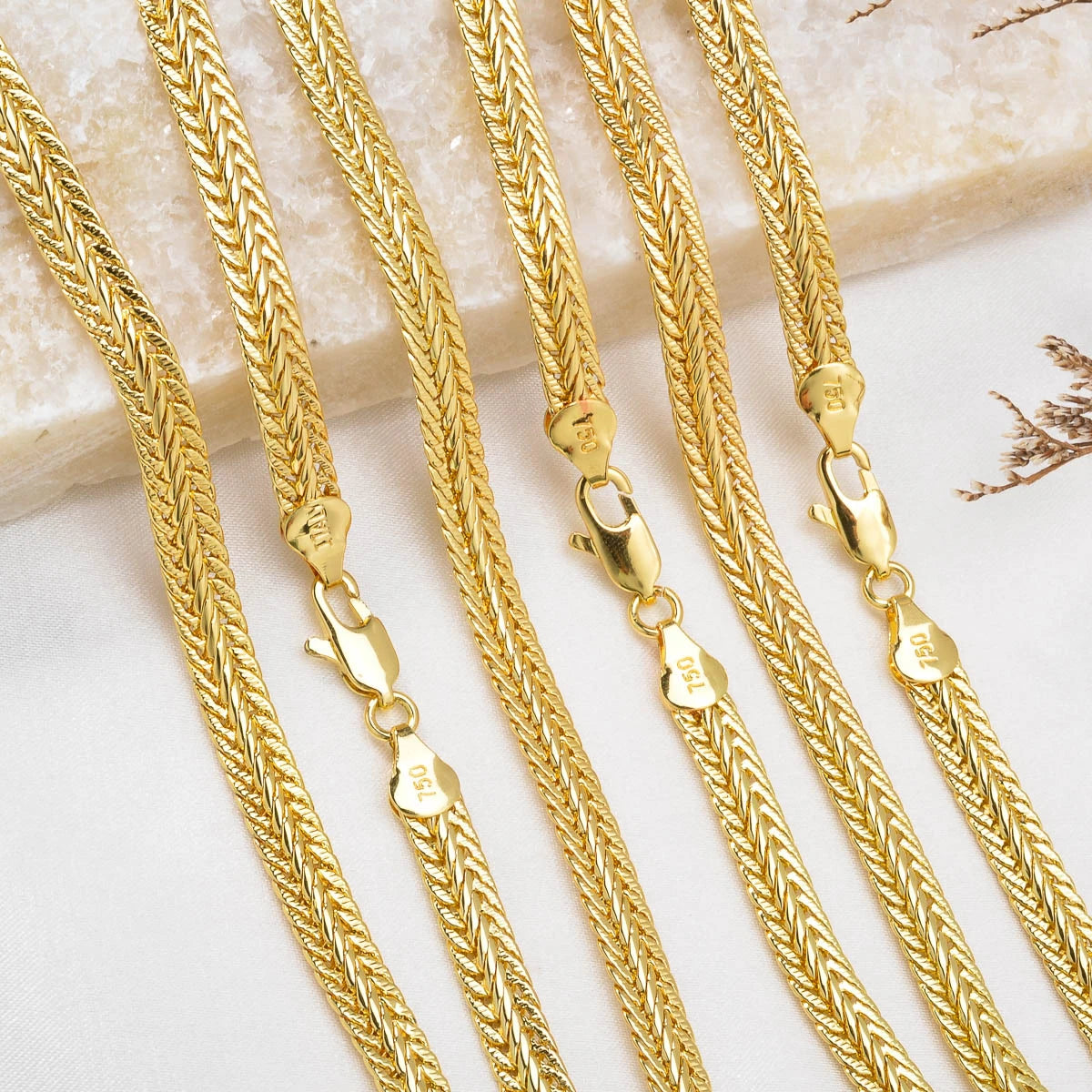 Hip Hop Chain Neck Choker Jewelry for Men Boy 18k Gold Plated Minimalist Long Necklace Italian Man Birthday Party Gift Wholesale - AMULET RING STORE