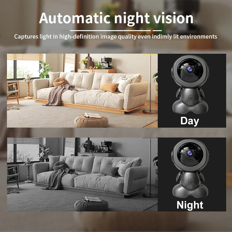 8MP Wifi Security Camera Indoor HD Baby Monitor Smart Home Surveillance Robot PTZ Camera Auto Tracking Night Vision Pet Monitor - AMULET RING STORE