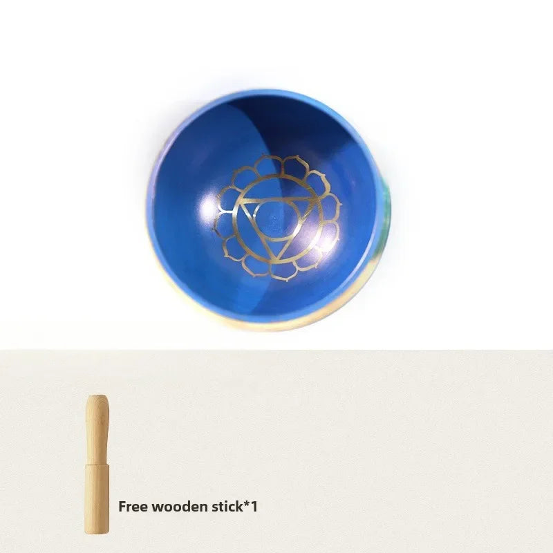 Nepal Handmade Buddha Singing Bowl Yoga Meditation Colorful Sound Therapy Tibetan Singing Bowls Healing Percussion Instruments - AMULET RING STORE