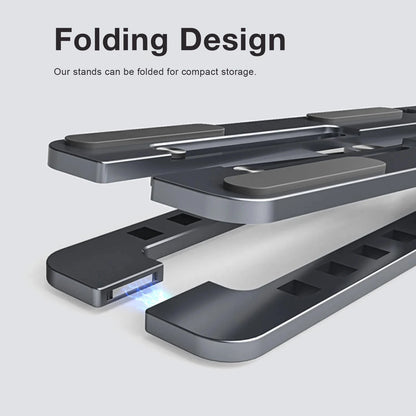 Aluminum Alloy Magnetic Laptop Stand With 8-Level Adjustment, Ventilation and Heat Dissipation, Equipped With Silicone Anti-Slip - AMULET RING STORE