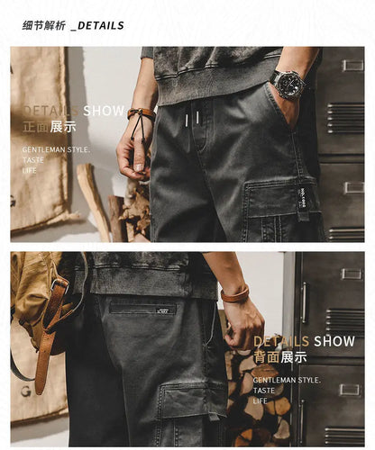 ARENS Techwear Cargo Pants Men Black Cargo Trousers Male Vintage Japanese Streetwear Hip Hop Pockets Casual Safari Style Loose