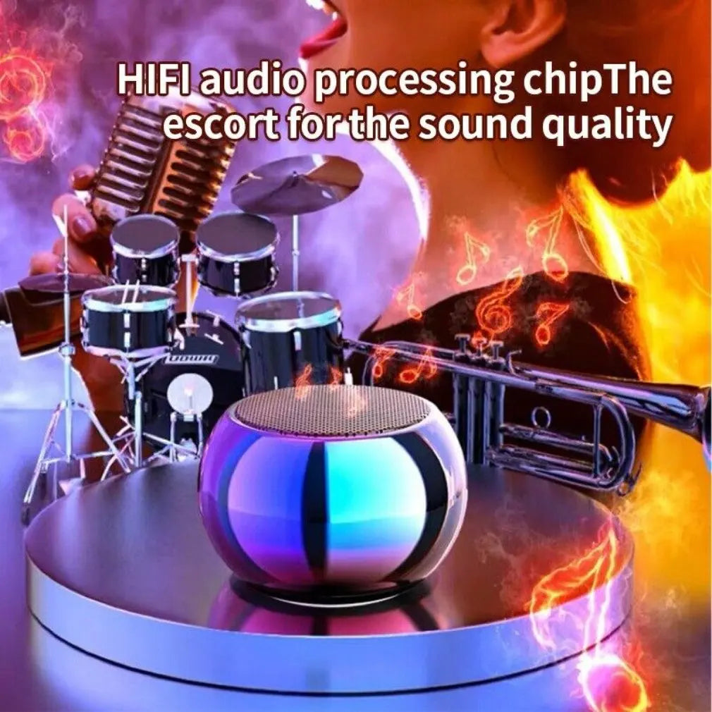Wireless Bluetooth Speaker Portable Small Steel Gun Metal Heavy Stereo Surround Subwoofer Outdoor Mini Bluetooth Small Speaker - AMULET RING STORE