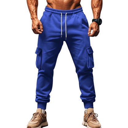 New autumn and winter velvet men's casual overalls multi-pocket pants large size sports casual trousers