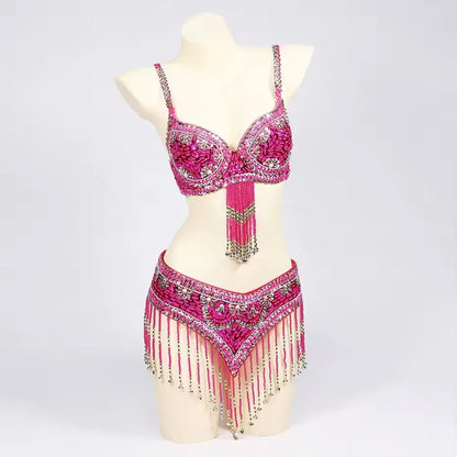 Special Customizable Hand Beaded Oriental Belly Dance Costumes Bra or Belt Separately XL Size 20-30 days