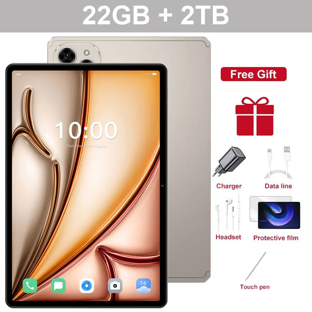 Original Pad 7S Pro Tablets Global Edition 22GB+2TB Android 15 Tablet PC 5G Dual SIM 10000mAh 10.1" HD WiFi Gaming Kids Tab PC