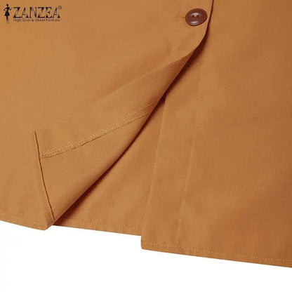 2024 ZANZEA Women High Waist Solid Cargo Skirt Fashion Summer Skirts OL Work Knee-length Faldas Saia Casual Party Club Jupe