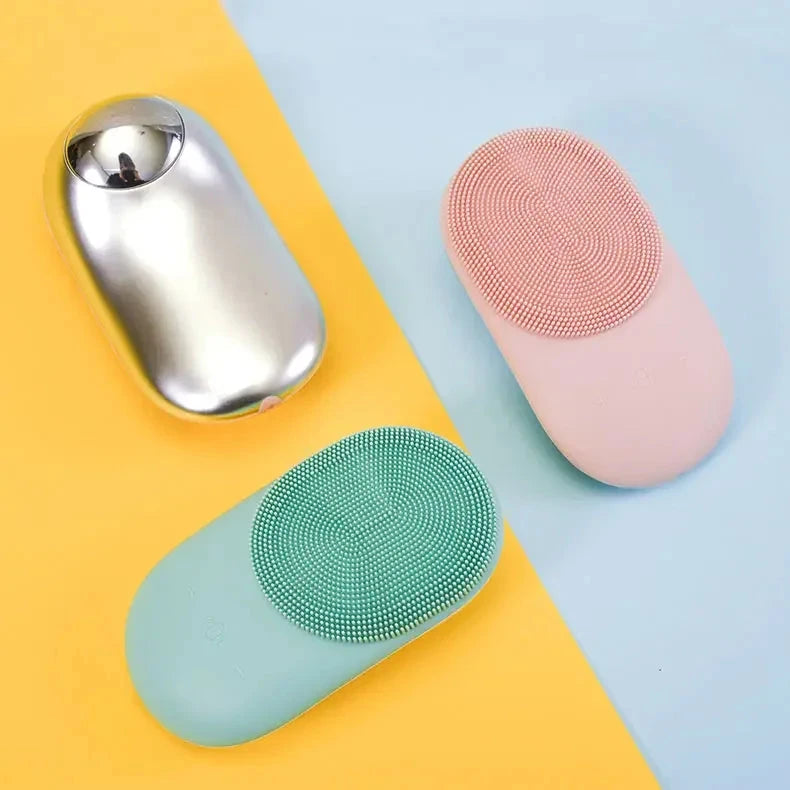 Rechargeable Sonic Face Cleanser Washing Skin Massager Ultrasonic Silicone Electric Mini Facial Cleansing Brush