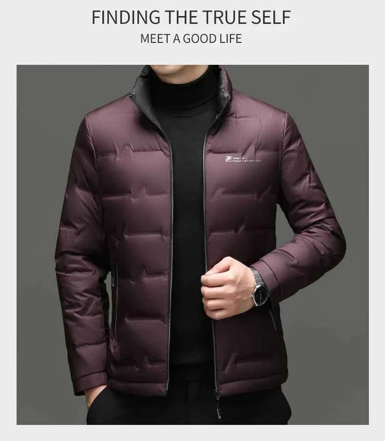 Winter Down Jacket 2026 Light Luxury Brand Men's Coat 90% White Duck Down Lining Outdoor Leisure Sports Men's Jacket