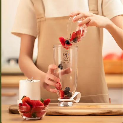 Portable juicer Fresh Juice Bottle Blender Plus 500ml Wireless Fruit Mixers 6 Blades 2400mAh Food Milkshake Ice Crush Cup - AMULET RING STORE