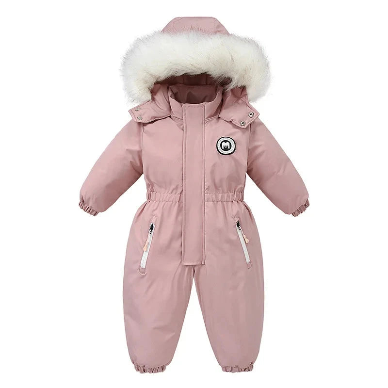 -30 Winter Baby Clothes Thicken Warm Jumpsuits Snowsuits Girl Boy Hooded Jacket Waterproof Rompers Ski Suits Kids Coat Outerwear - AMULET RING STORE