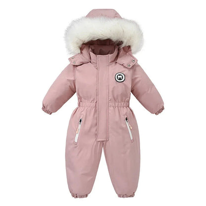 -30 Winter Baby Clothes Thicken Warm Jumpsuits Snowsuits Girl Boy Hooded Jacket Waterproof Rompers Ski Suits Kids Coat Outerwear - AMULET RING STORE