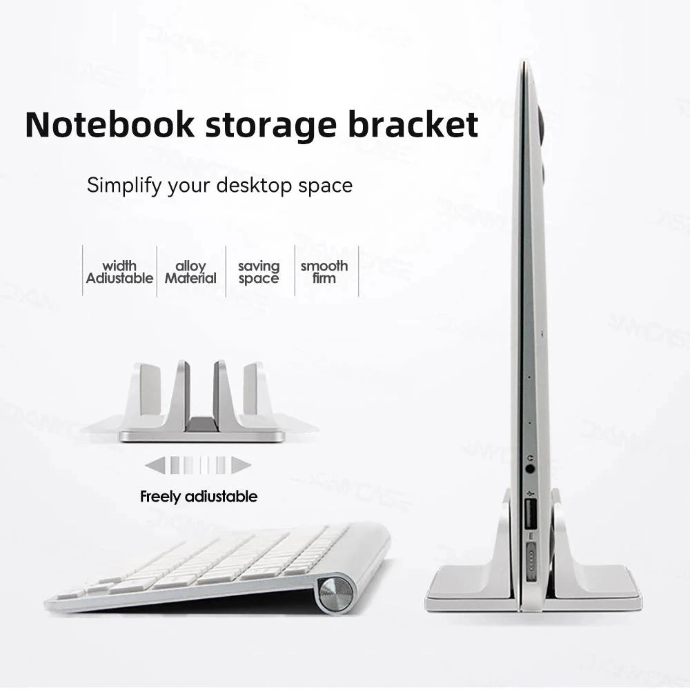 Vertical Laptop Stand Holder Foldable Aluminum Notebook Stand Laptop Tablet Stand Support For Macbook Air Pro PC 13-17 inch - AMULET RING STORE