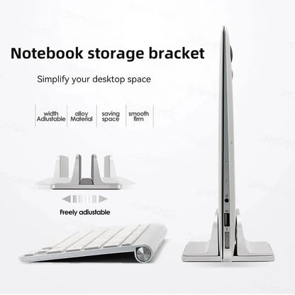 Vertical Laptop Stand Holder Foldable Aluminum Notebook Stand Laptop Tablet Stand Support For Macbook Air Pro PC 13-17 inch - AMULET RING STORE