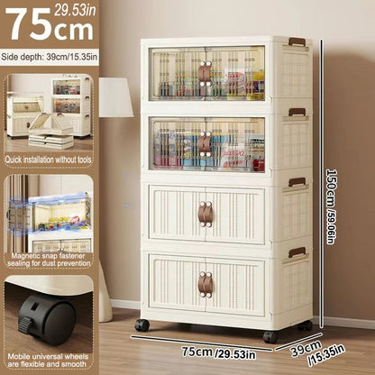 Multifunction Dustproof Wardrobe Large Capacity Folding Storage Cabinet Sundries Storage Box - AMULET RING STORE