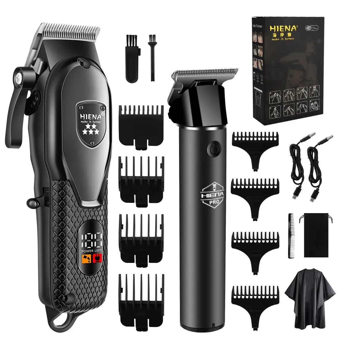 hiena Hair Clipper Kit for Men Electric Shaver Hair Trimmer Professional Cutting Machine Hair Trimmer with LCD Digital Display - AMULET RING STORE