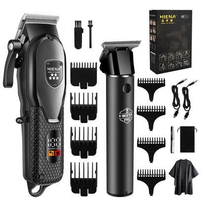 hiena Hair Clipper Kit for Men Electric Shaver Hair Trimmer Professional Cutting Machine Hair Trimmer with LCD Digital Display - AMULET RING STORE