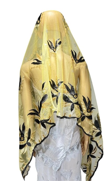 on sale 2025 New African Net Hijab Scarf For Muslim Women African Dubai Islam Headscarf Embroidery Shawls voile - AMULET RING STORE