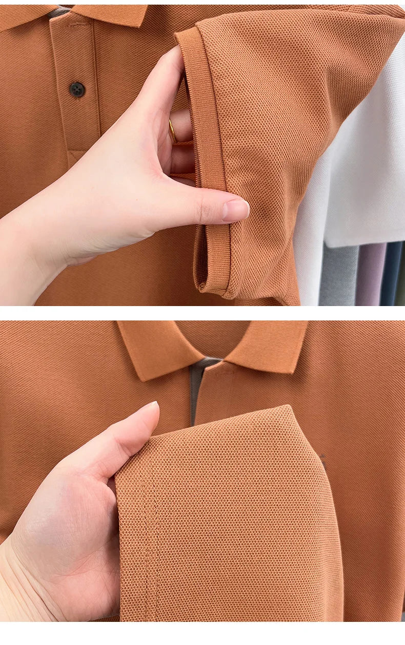 100% pure cotton men's short sleeved polo shirt hot selling summer fashionable horse logo embroidery classic Paul casual T-shirt