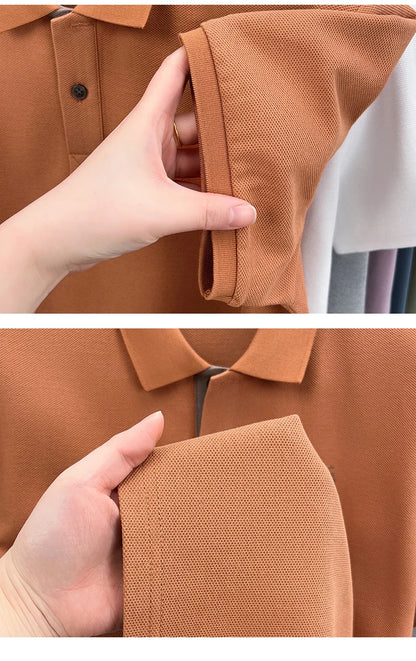 100% pure cotton men's short sleeved polo shirt hot selling summer fashionable horse logo embroidery classic Paul casual T-shirt