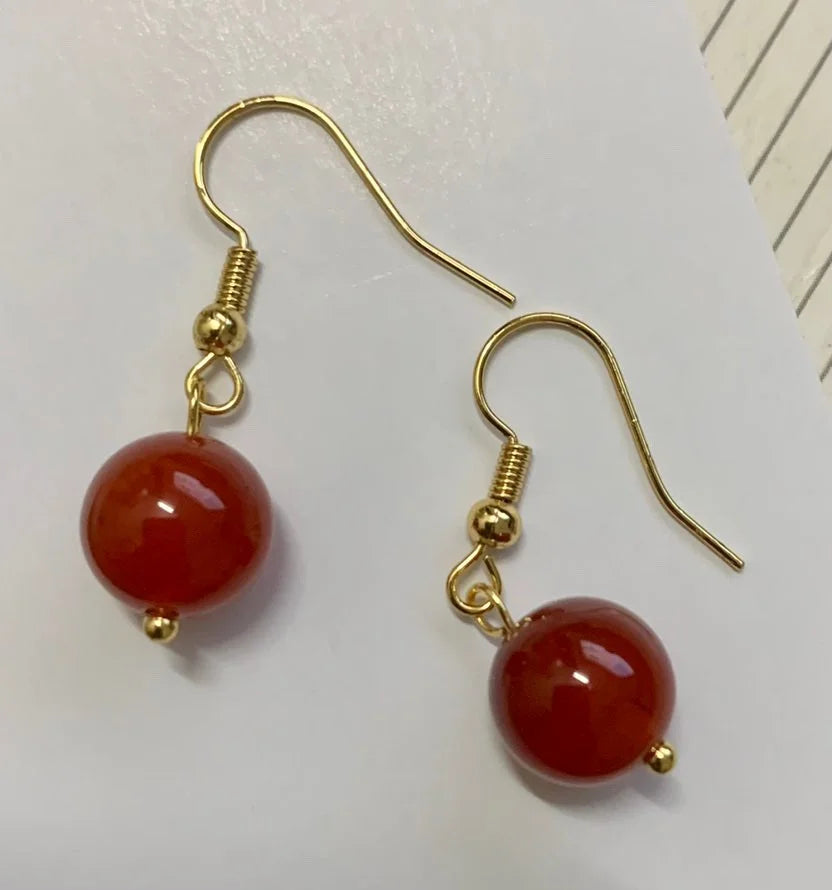 wholesale nature Red Agate Round Bead Pendant necklace 925 Silver Plated brass Clasp Head Women's Fashion Jewellery