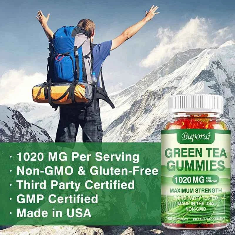 Green Tea Gummies - Belly Fat Burning, Metabolism Boosting, Appetite Suppression, Weight Management