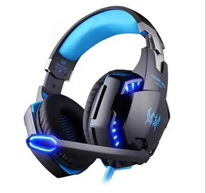 EACH G2000 Gaming Headset Deep Bass Stereo Game Headphone with Microphone LED Light for PC Laptop PS4+Gaming Mouse+Mice Pad