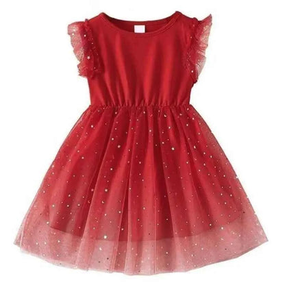 Summer Girls Rose Print Dress Princess Wedding Birthday Party Frocks Satin Children Vestidos Dresses For Girl Christmas Clothing