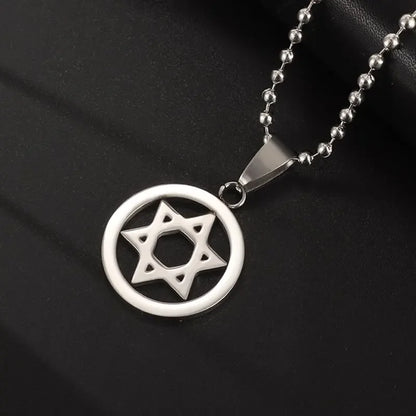 Stainless Steel 7 Archangel Seal Necklace Solomon Kabbalah Seal Pendant for Men Personality Charm Amulet Jewelry