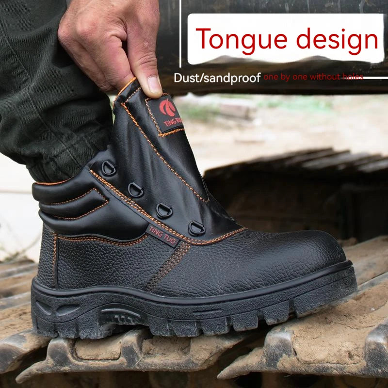 Wear-resisting Men Work Safety Boots Anti-smash Anti-puncture Work Sneakers Waterproof Boots Indestructible Protective Work Boot - AMULET RING STORE