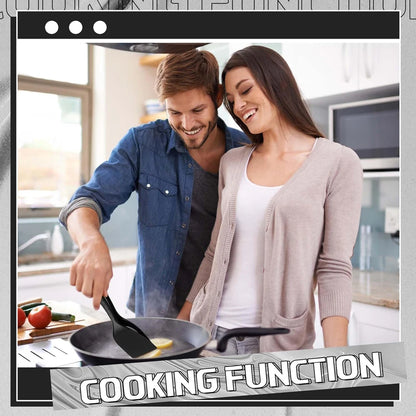 New 2 in 1 Grip Flip Spatula Tongs Egg Flipper Spatula Nylon Non Stick Coating Pancake Fish French Toast Omelet Making Tool