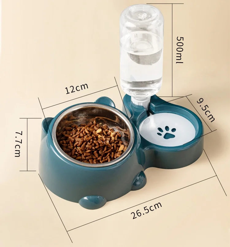 Cat Bowl 2-in-1 Drinking Water Dog Food Pot Water Bowl Rice Pot Pet Supplies Cat Bowl Pet Drinking Water Feeding Integration - AMULET RING STORE