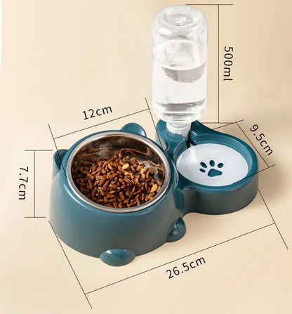 Cat Bowl 2-in-1 Drinking Water Dog Food Pot Water Bowl Rice Pot Pet Supplies Cat Bowl Pet Drinking Water Feeding Integration - AMULET RING STORE
