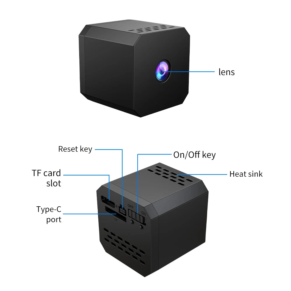 1080P Mini WiFi Camera F1 Wireless Remote Monitor Loop Recording Camera Security Protection Smart Home surveillance camera - AMULET RING STORE