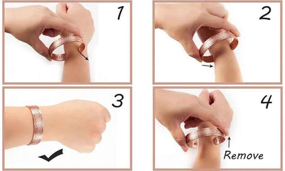 Vinterly Pure Copper Bracelets Magnetic Twisted Cuff 12mm Rose Adjustable Health Energy High Magnets Bangles Resizable Jewelry